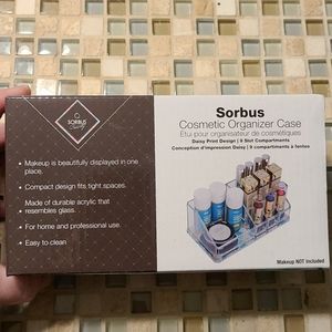 Sorbus Daisy Print top tray makeup organizer